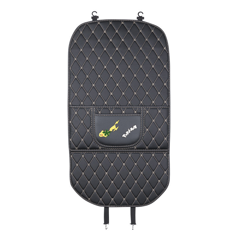 Cross-border hot sale with logo printing creative cartoon car universal rear seat storage leather anti-kick pad