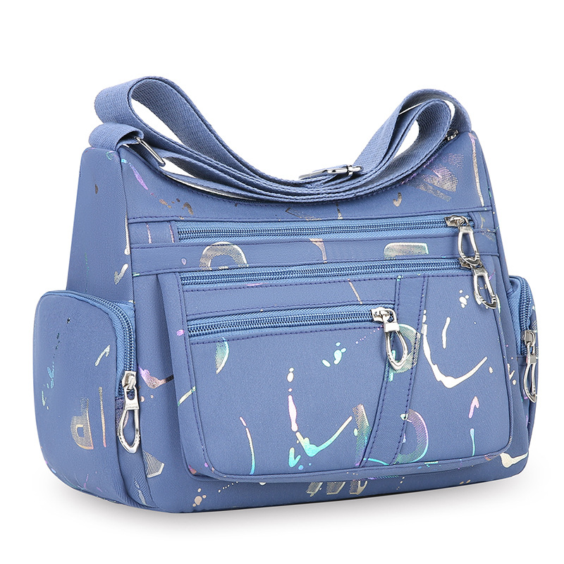 New fashion multi-compartment women's shoulder bag nylon printed bag outdoor commuter women's casual large capacity messenger bag women