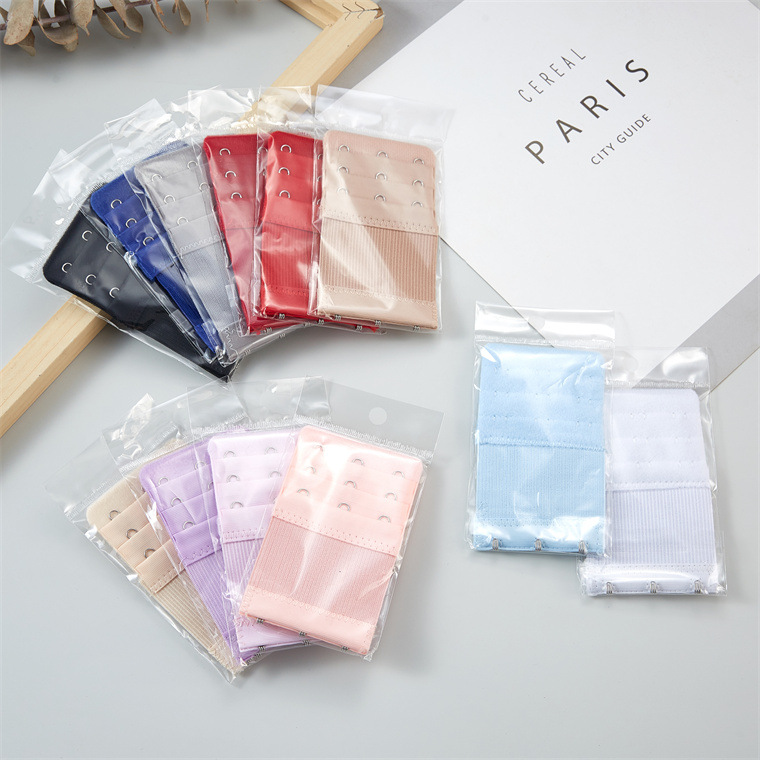 (Individually packaged) elastic three-row three-button stainless steel Bra extension buckle underwear buckle extension buckle