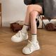Internet Celebrity White Shoes Women's Shoes ins All-match Platform Platform Casual Students Wind-increasing High Shoes Spring New Arrival on Campus