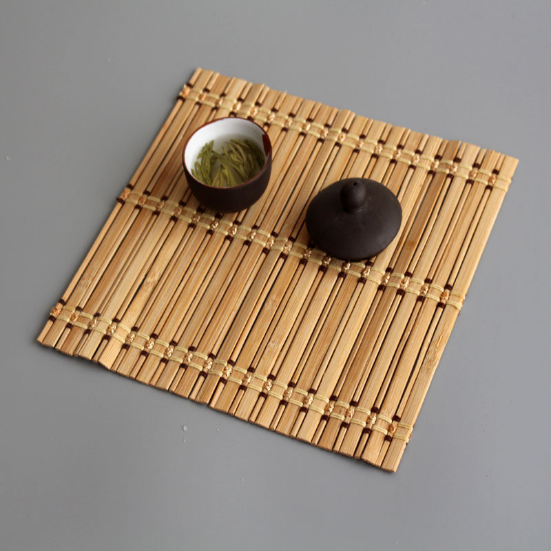 Source Factory Bamboo Waterproof Tea Mat Tea Mat Vintage Square Dry Tea Cup Mat Heat Insulation Mat Home Bamboo Mat