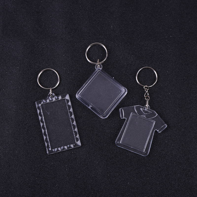 Factory spot ps acrylic blank calligraphy National style key chain transparent studio photo frame pendant scenic gift