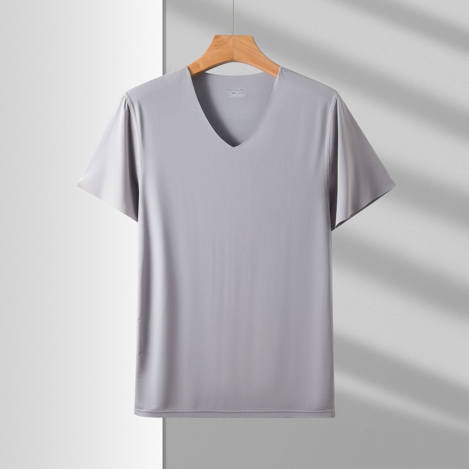 Imitation Ice Silk Seamless T-Shirt Men's Thin Short-sleeved Sports Quick-drying T-shirt Underwear Tight Outer Wear Underwear