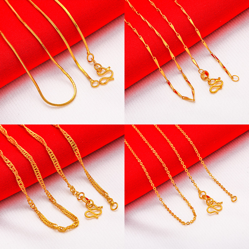 Collana unisex alla moda, collana con onda d'acqua, collana con osso di serpente, collana con scatola, collana con parola O_voghion.com