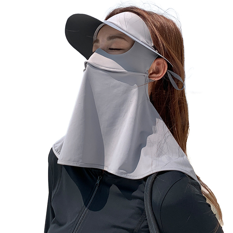 Black rubber brim sun protection mask summer new outdoor sports UV protection neck protection comprehensive sun protection mask