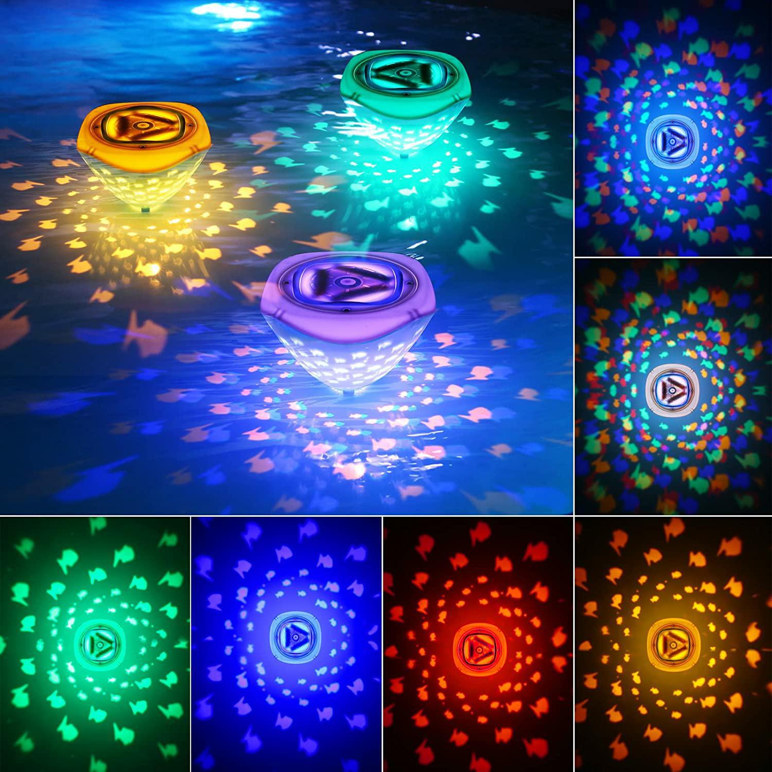 LED swimming pool waterproof bathtub small fish projection bath lamp fish tank water drift fountain water bottom lamp diving atmosphere lamp