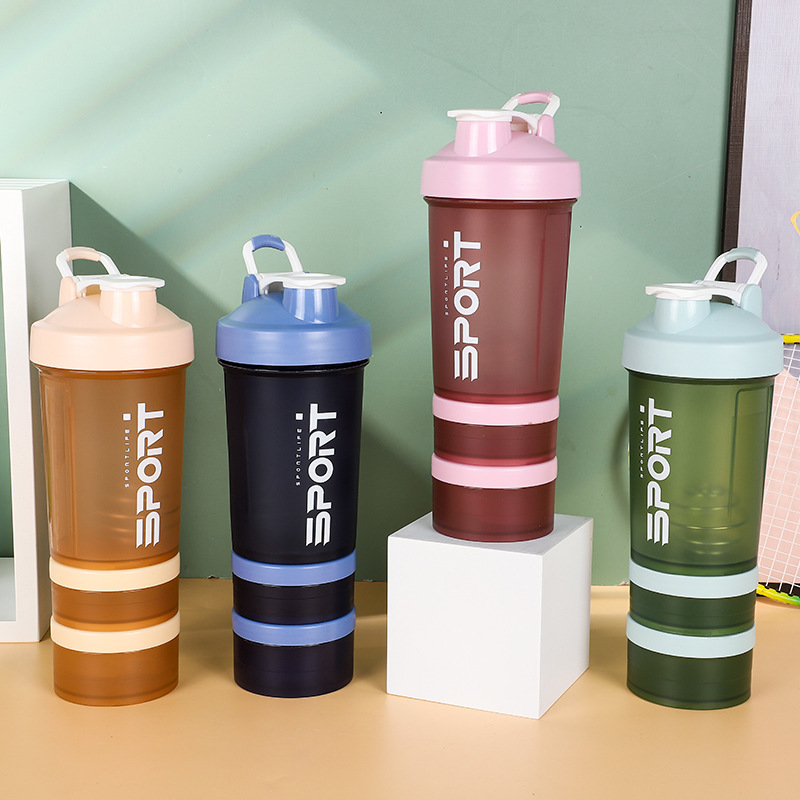Three-layer shake Cup plastic cup protein powder with powder box fitness sports Cup milkshake cup mixing cup meal replacement Cup