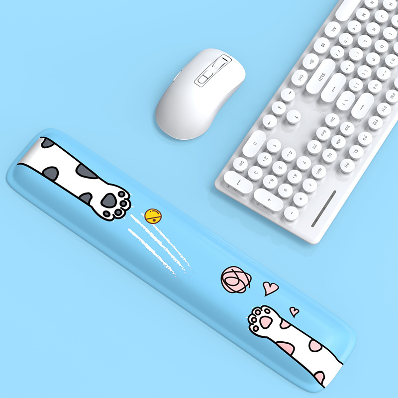 Creative Cute Cat Claw Hand Holder Blue and Pink Wrist Pad Wrist Holder Palmrest Keyboard Hand Holder Computer Typing Soft Mat