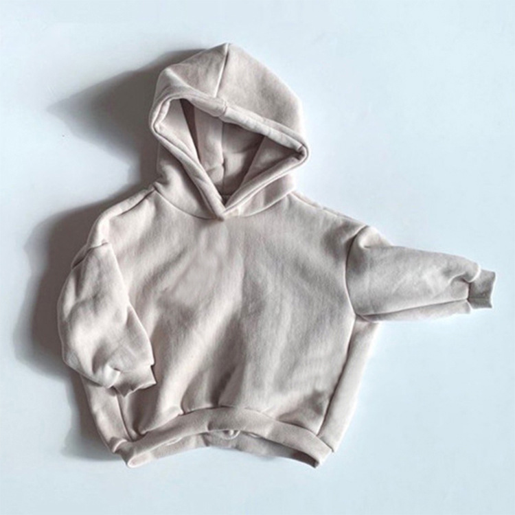 Autumn and Winter Ins Korean Style Children's Wear New Boys and Girls Han Fan Hooded Comfortable fleece-lined Warm Loose Casual Sweat 3
