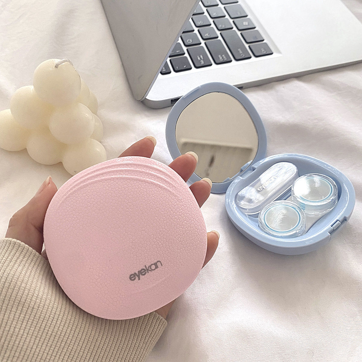 ins Kaida Niche Korean Morandi Portable Simple Contact Lens Box Companion Box K-2108