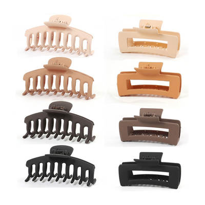 2023 headwear Amazon seamless spray paint cross-border frosted PS material hair grip rectangular claw wholesale