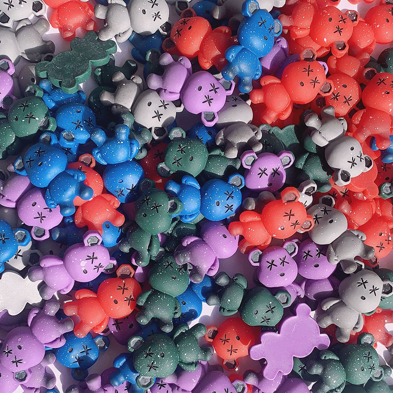 Cartoon Starry Sky gradient violent bear diy resin accessories resin accessories cream glue phone case refrigerator sticker DIY