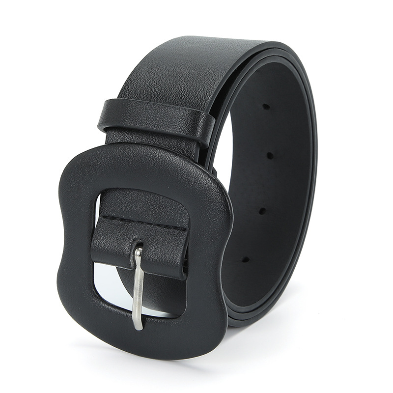 2023 bag buckle belt women's fashion solid color gourd buckle all-match decorative jeans clothing accessories belt Women's wide