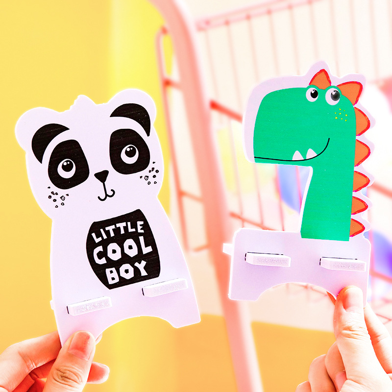 Lazy Cute Cartoon Mobile Phone Bracket Artifact Bedside Desktop Simple Mobile Phone Holder Tablet Computer Wooden Mobile Phone Holder