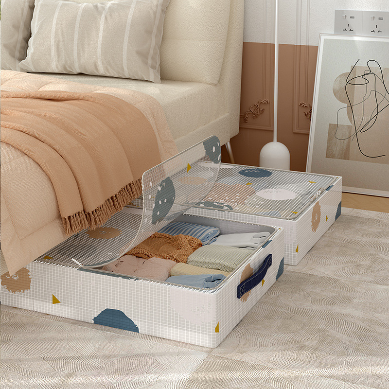 Bed bottom storage box bedroom clothes storage box storage box household clothes storage large capacity see-through storage