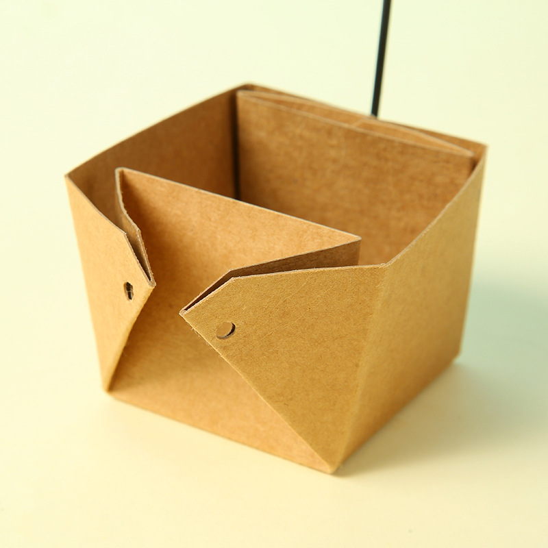 Waterproof Kraft paper succulent pot box square mini succulent green plant flower arrangement box succulent portable carton