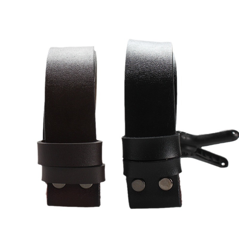 Cowhide belt strip men's leather belt 4.0 buckle smooth buckle buckle belt accessories a generation of hair