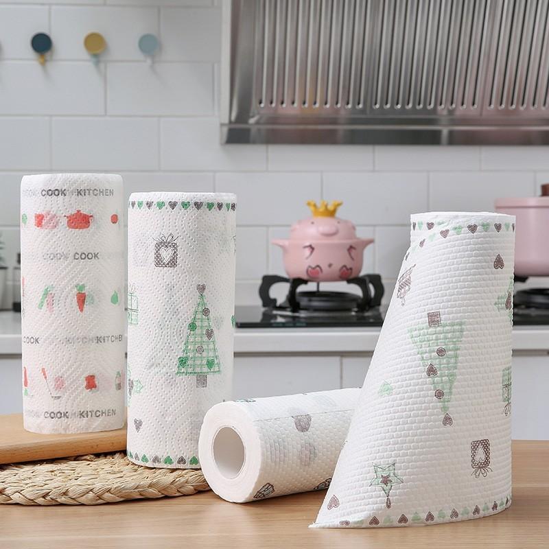 Lazy rag wholesale absorbent cloth special dry and wet dishwashing cloth kitchen paper disposable tissues without oil