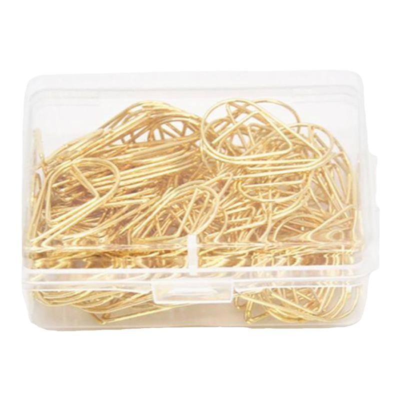 Creative water drop paper clip simple small fresh paper clip Korean version large metal color small Bookmark Book clip box