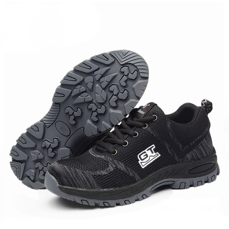 Labor Protection Shoes Men's Summer Breathable Smash-Resistant Puncture-Resistant Steel Toe Lightweight Wear-Resistant Oversole Odor-Resistant Work Shoes