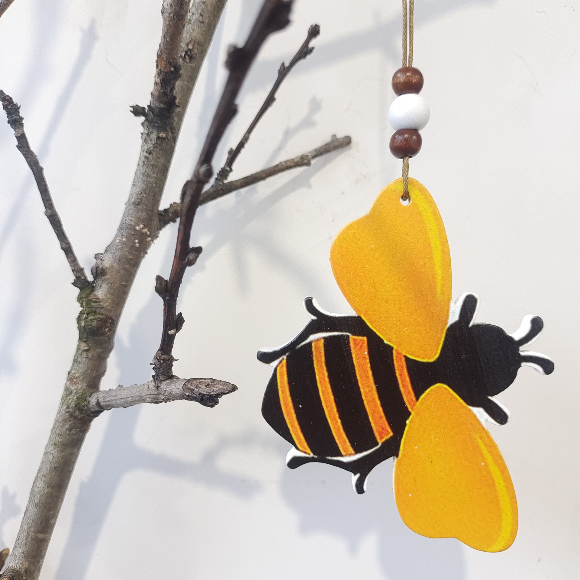 New Bee Easter Wooden Crafts Pendant Creative Pastoral Style Wooden Bee Hive Decorations