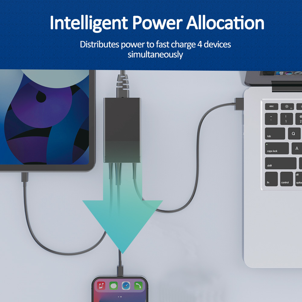 2C2A65W gallium nitride pd fast charge suitable for Apple Xiaomi Huawei charger
