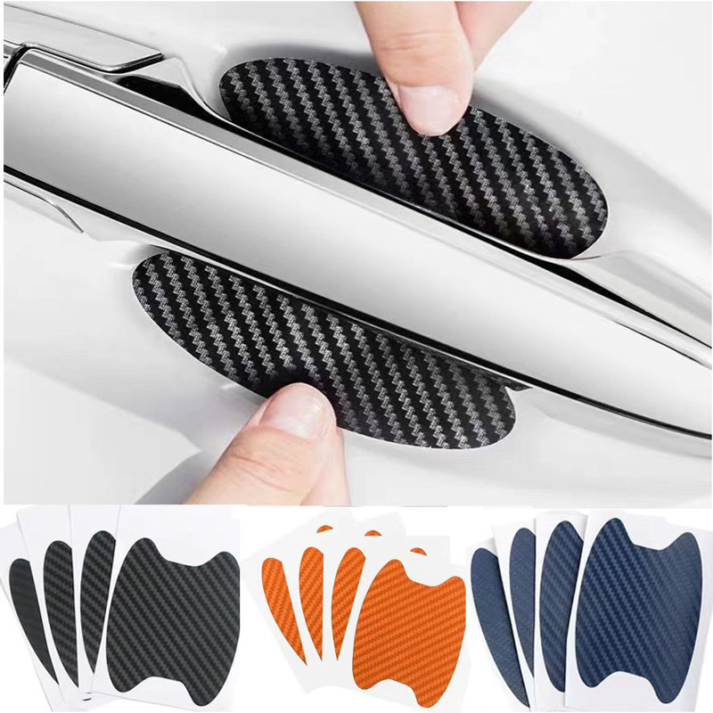 Cross-border car carbon fiber door bowl handle handle car sticker car door handle protective film anti-nail scratch personalized car body sticker