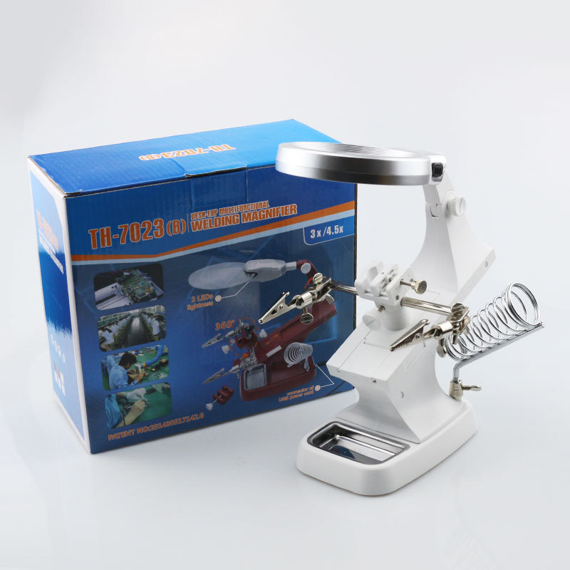 Chuguan USB interface 10 LED lights with auxiliary clip desktop high-power electronic circuit board repair magnifying glass
