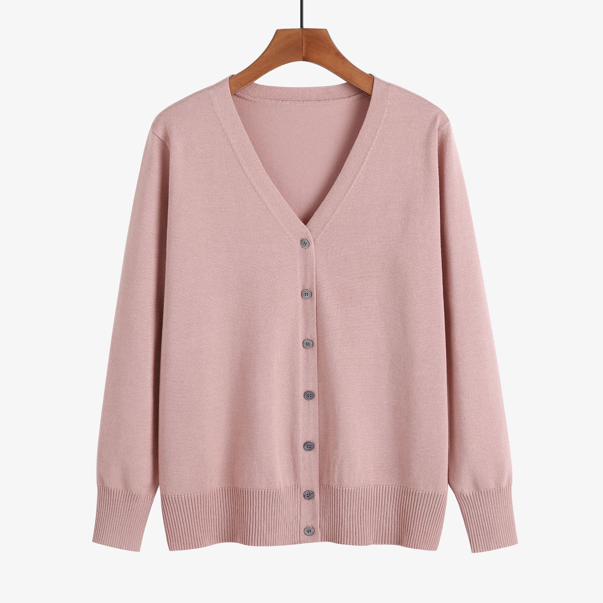 Foreign trade Europe and the United States temperature difference artifact V-neck cardigan sweater women plus fat plus size coat solid color knitted jacket 90.00kg