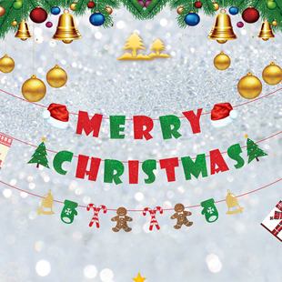 Christmas flag Christmas decoration banner party venue layout background wall flag spot wholesale