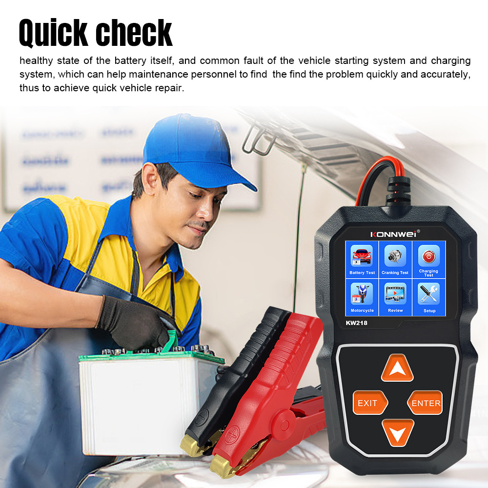 KW218 new 6V-12V car and motorcycle battery detector battery detector start battery detector