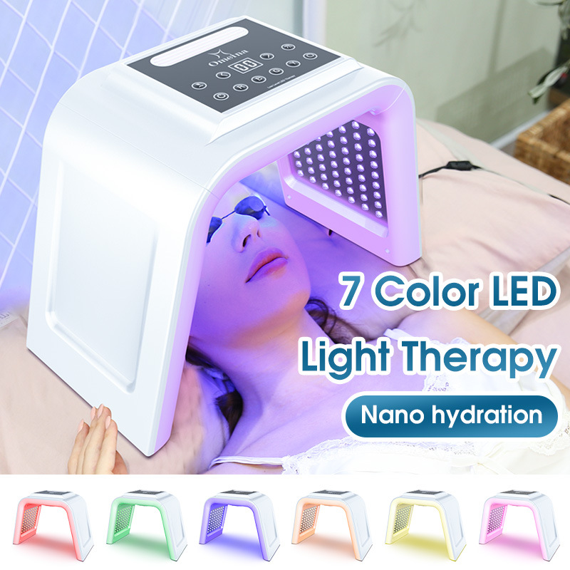 Seven-color nano-spray spectrometer LED beauty instrument red and blue light mask photon skin rejuvenation instrument beauty salon home