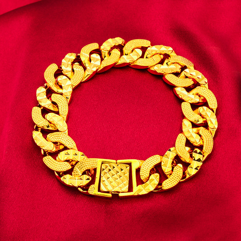 Vietnam sand Gold Bracelet Men's  gold plated women's horse whip  bracelet lovers long time does not fade bracelet_voghion.com