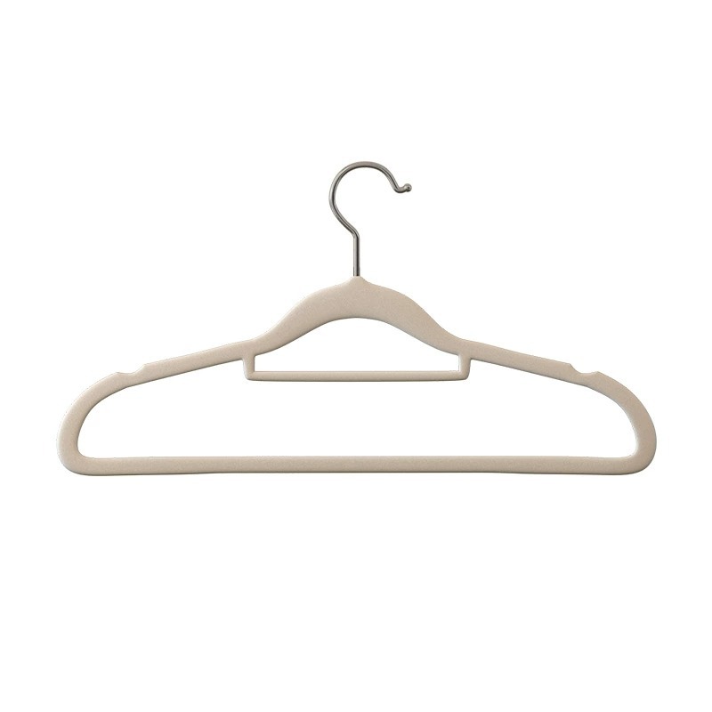 Flocking Clothes Hanger Household Non-slip Clothes Hanger Seamless Light-transmitting Finishing Teachers Specialized Clothes Hanging Adult Clothes Support Wholesale