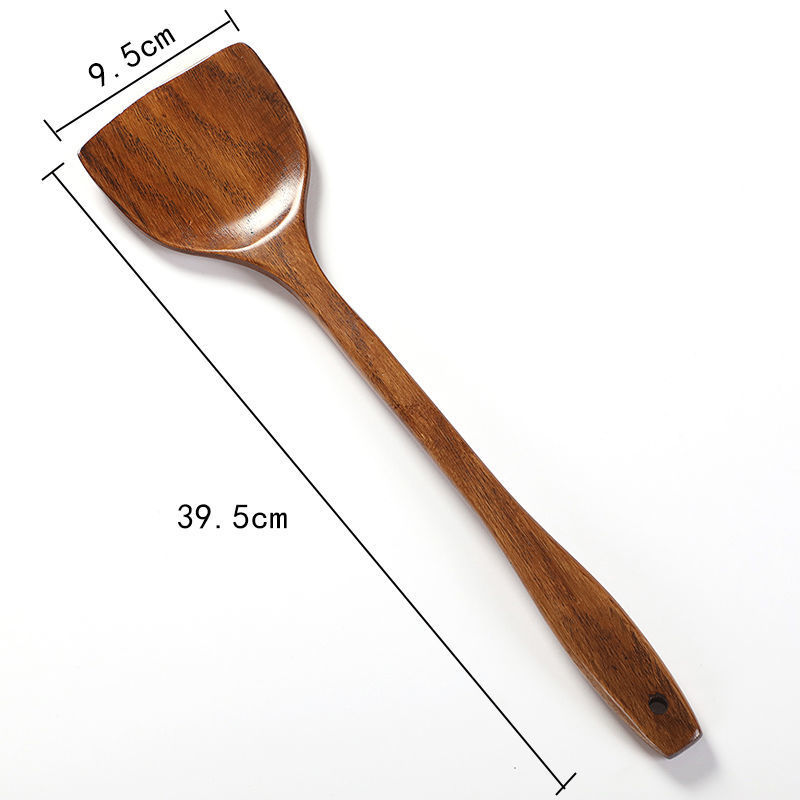 (Free shipping) Wooden 39cm spatula bamboo spatula wholesale non-stick pot smokeless pot long handle wooden spatula manufacturers