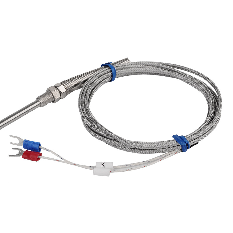 K-type thermocouple transmitter probe M8 thread metal shielded wire temperature thermistor temperature sensor