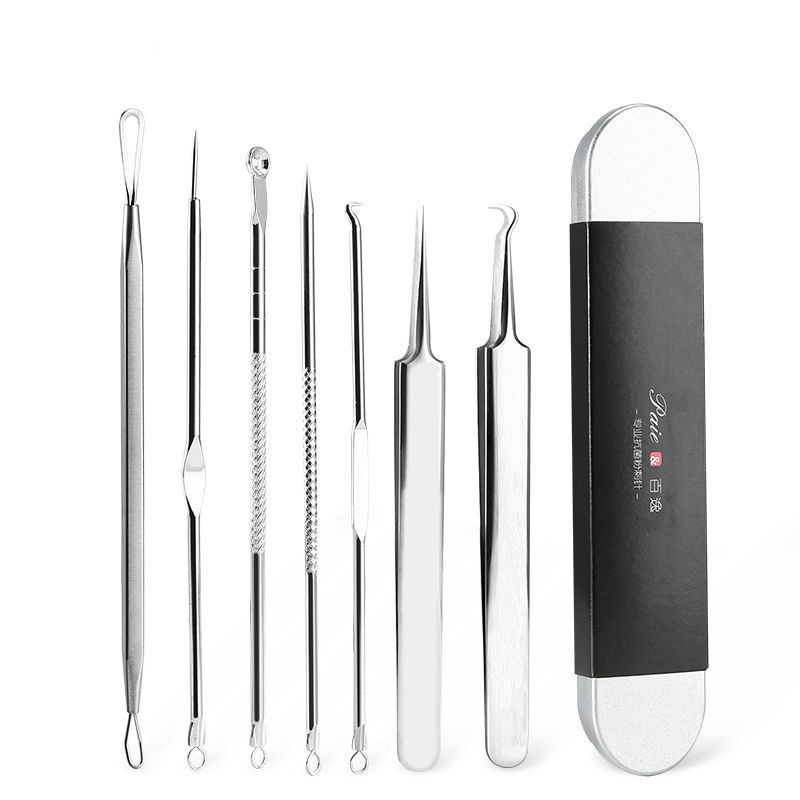 Acne needle 4-piece set black head needle facial beauty makeup double head squeeze acne pick acne needle tool set Wholesale