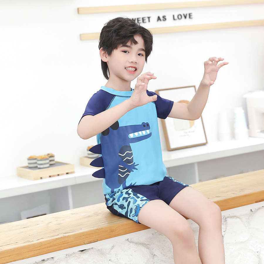New children's swimsuit boys' shark baby children's swimsuit boys' split swimming trunks sun protection swimsuit 2024