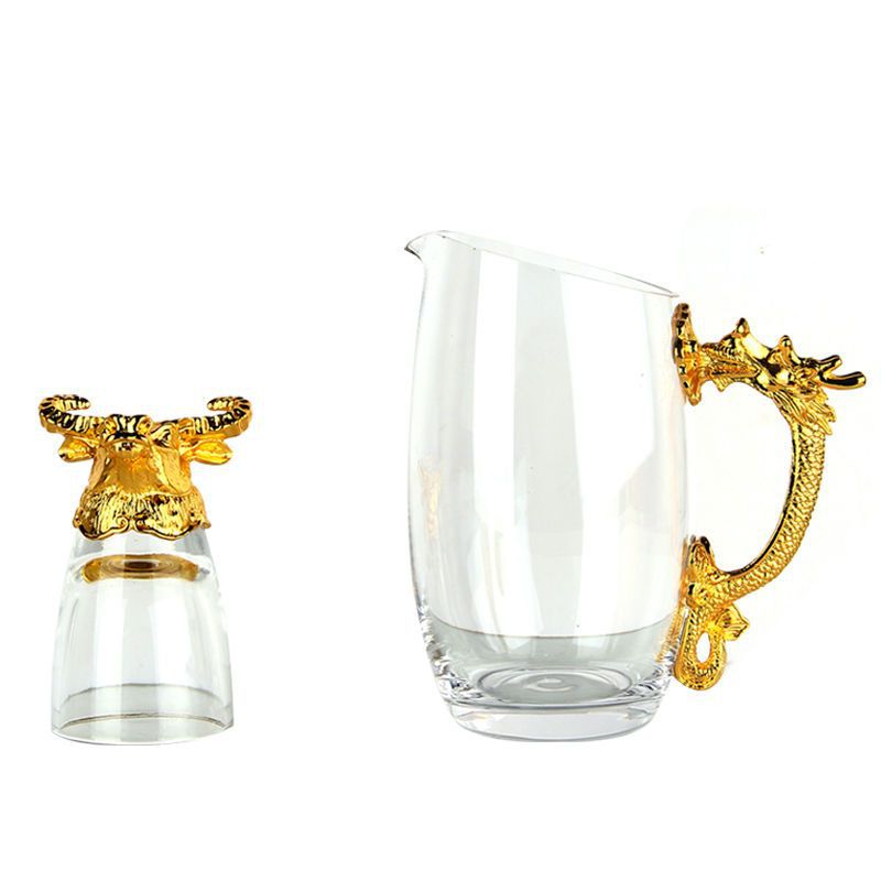 12 Zodiac Wine Glass Set Wine Dispenser Crystal Glass Chinese Style Wine Set Small Wine Glass Household