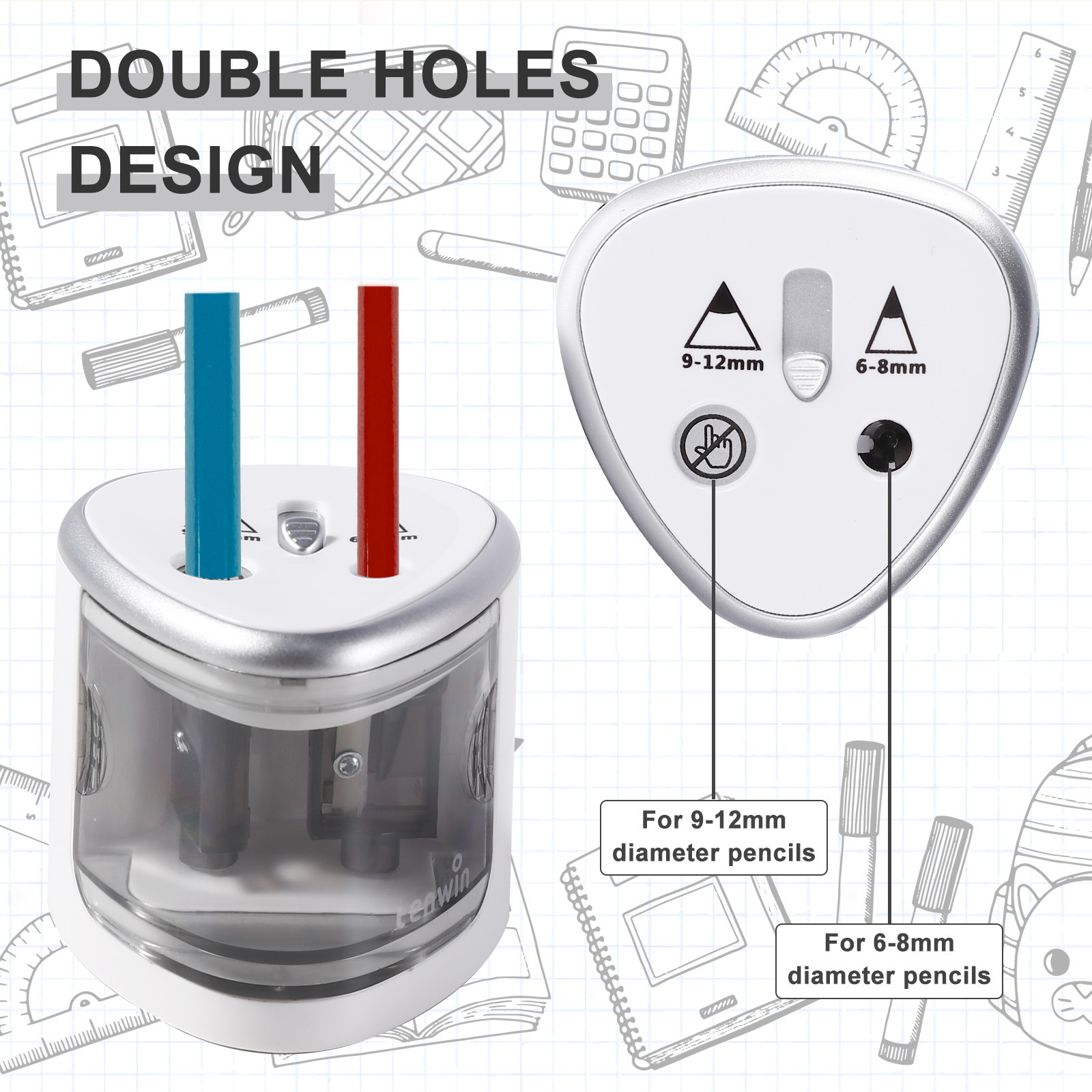 English version of astronomical electric double-hole pencil sharpener automatic student pencil sharpener art painting pencil sharpener