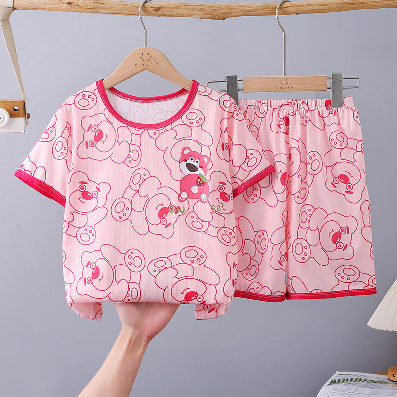Southeast Asia Summer new children's clothing children's short-sleeved shorts Boys Girls thin pajamas breathable homewear wholesale