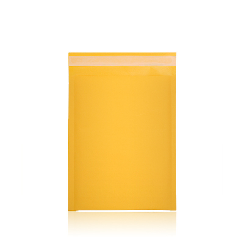 Factory direct supply yellow Kraft paper bubble envelope bag shockproof foam packing bag clothing packaging express bag screen printing