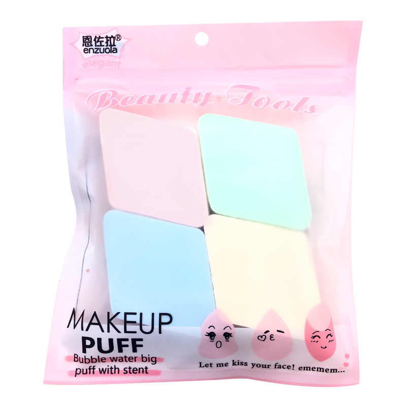 Factory 4 color diamond puff disposable puff cotton candy do not eat powder sponge block dry and wet dual-use production Wholesale
