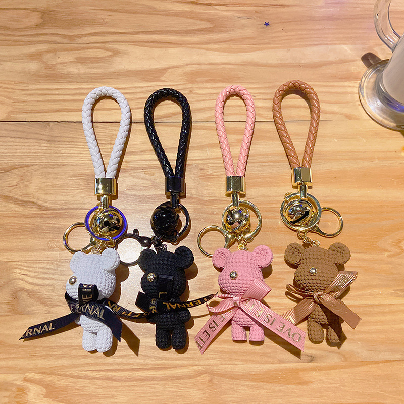 Cute Bear Wholesale Key Pendant Couple Bag Pendant Key Chain ins Cartoon Doll Resin Keychain