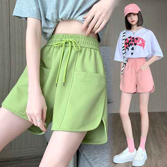 Sports Shorts Women's Summer Women's Casual Loose Wide Leg Pants High Waist Slimming A- line Sweet Three-point Hot Pants