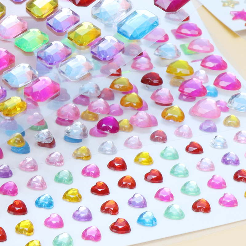 Cross-border children's diamond mobile phone stickers handmade creative DIY decorative material acrylic 3D crystal three-dimensional diamond stickers