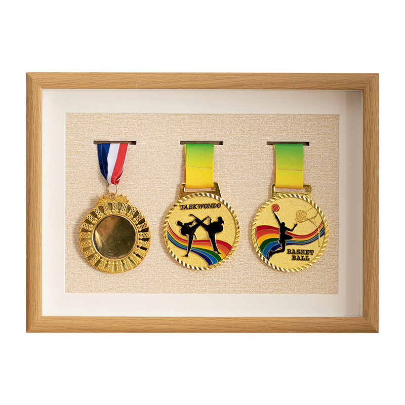 Wooden medal photo frame storage box marathon hanging decorative picture frame hollow keep Medal of Honor decoration wholesale