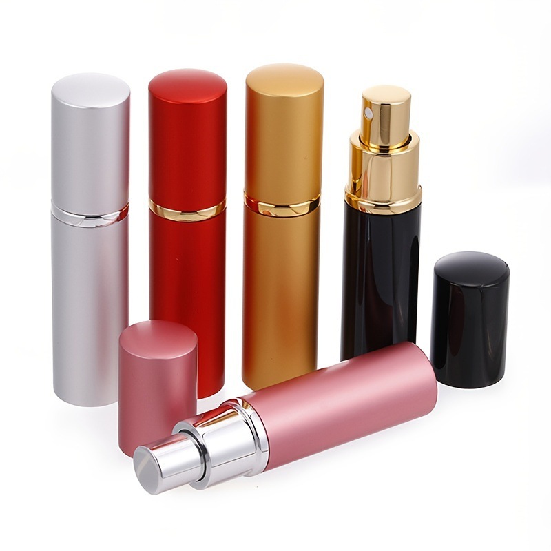 New 10ml glass perfume bottle press type metal spray empty bottle cosmetics packaging perfume pipe spot