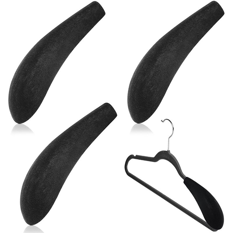 Flocking Hanger Shoulder Black Thickened Widened Anti-Slip Anti-Deformation Hanger Shoulder Pad Shoulder Shaping Hanger Accessories