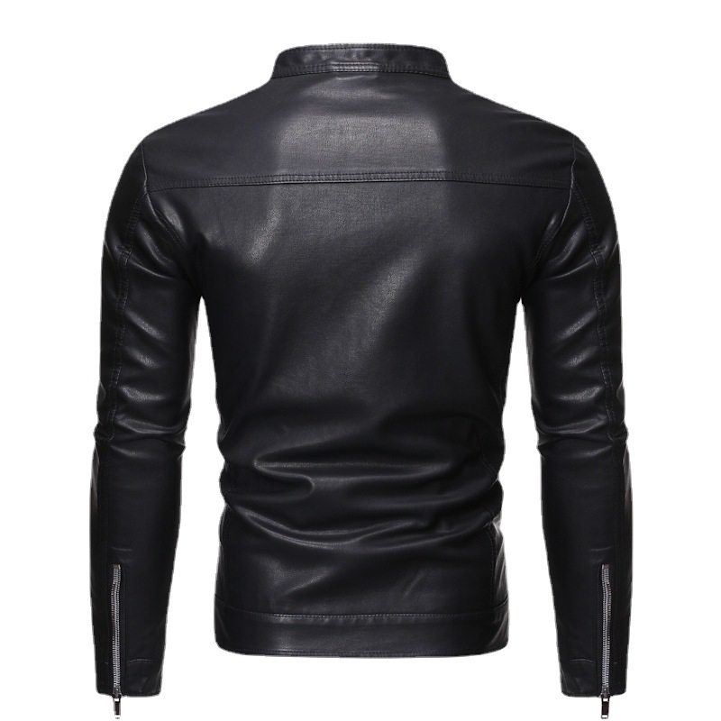 [Plus velvet // thin] Foreign trade new men's leather jacket men's cross-border autumn and winter motorcycle casual coat men's clothing